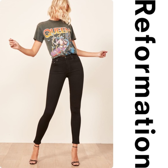 Reformation High & Skinny Jean - Black - Picture 3 of 4